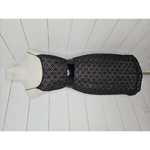 J Crew size 4 black lace with beige liner midi dress